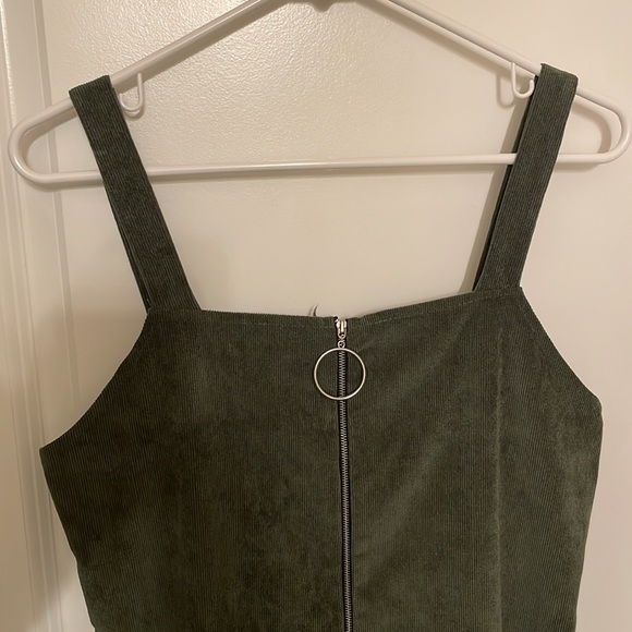 Popular Basics Hunter Green Zip-up Dress - Picture 2 of 3